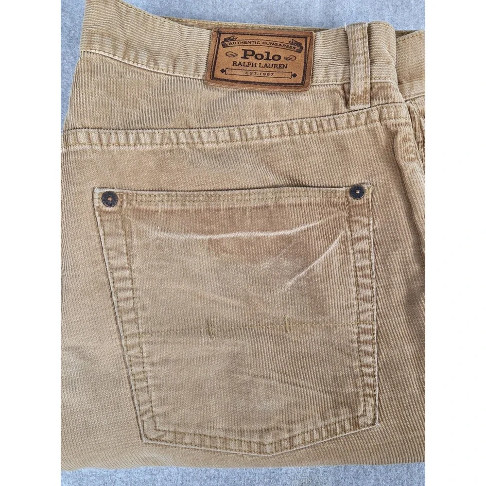 Polo Ralph Lauren Corduroy Pants 34x30 Brown‎ Retro 90s Vintage Straight Leg